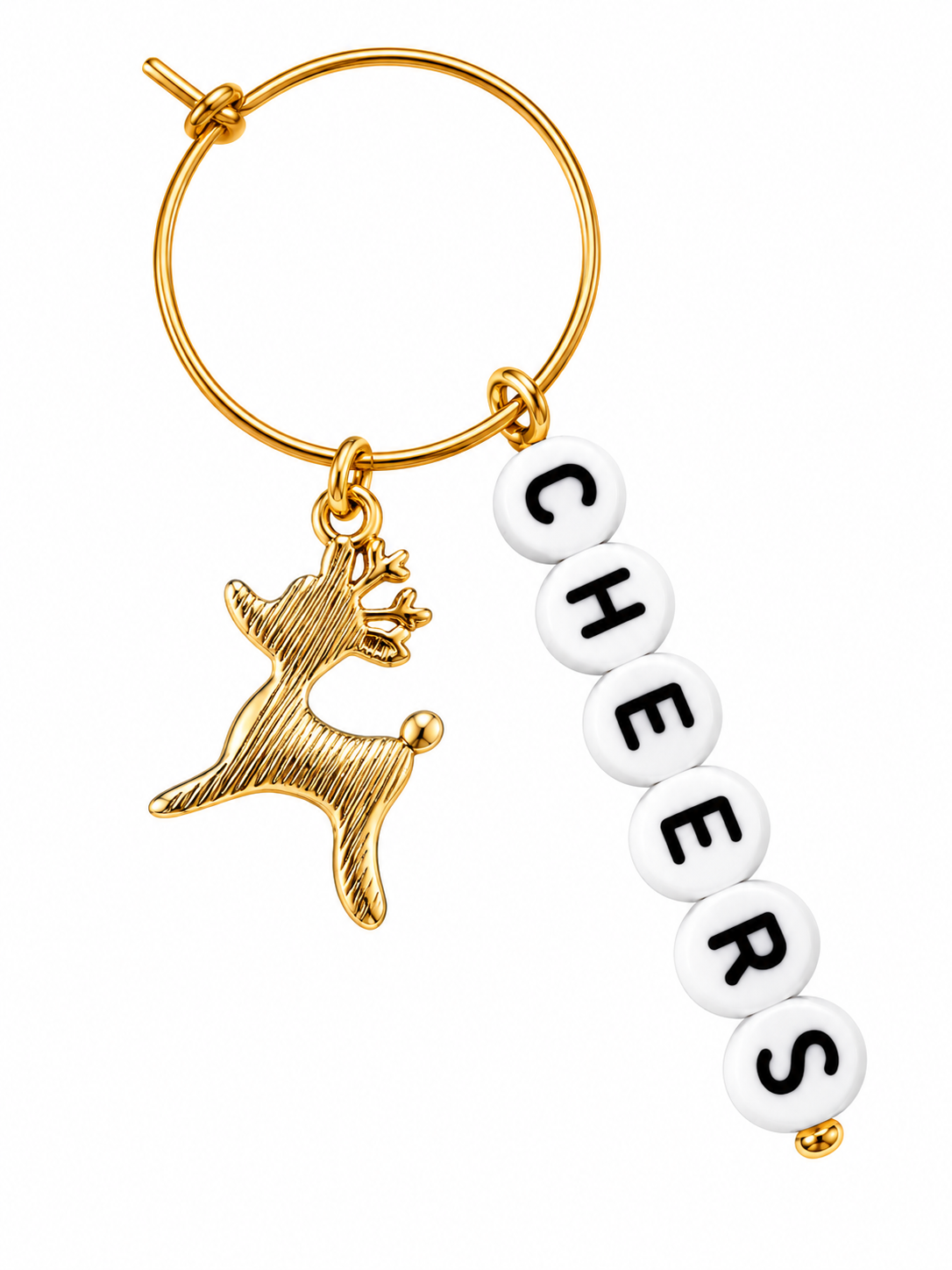 Reindeer Cheers Wine Charm