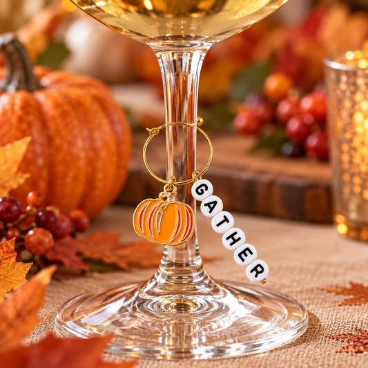 Pumpkin Gather Wine Charm