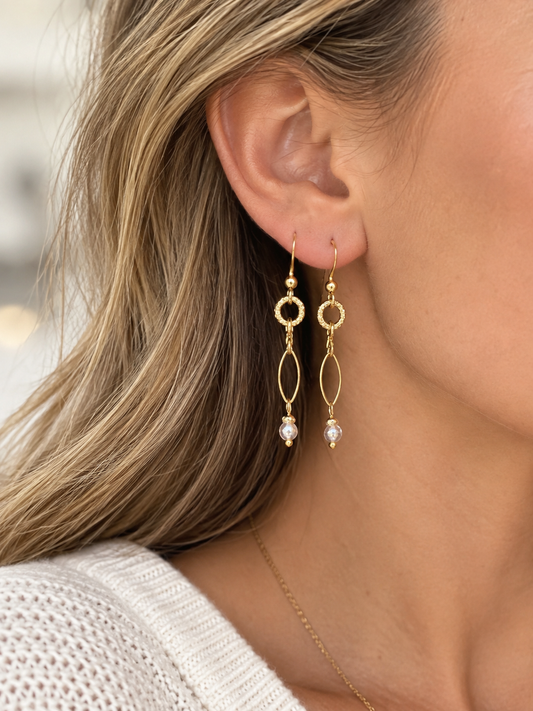 Silver Pearl Drop Earrings