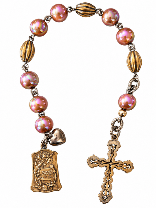 Vintage Rose Faith Pocket Prayer Beads