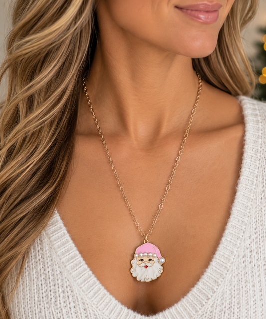 Pearl & Cheer Santa Necklace