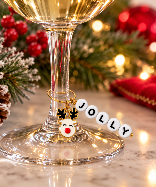 Jolly Rudolph Wine Charm
