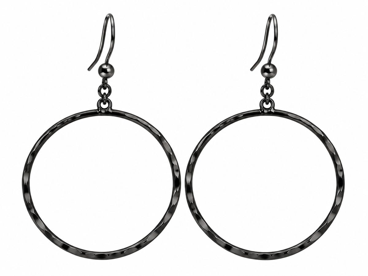 Hammered Statement Hoop Earrings