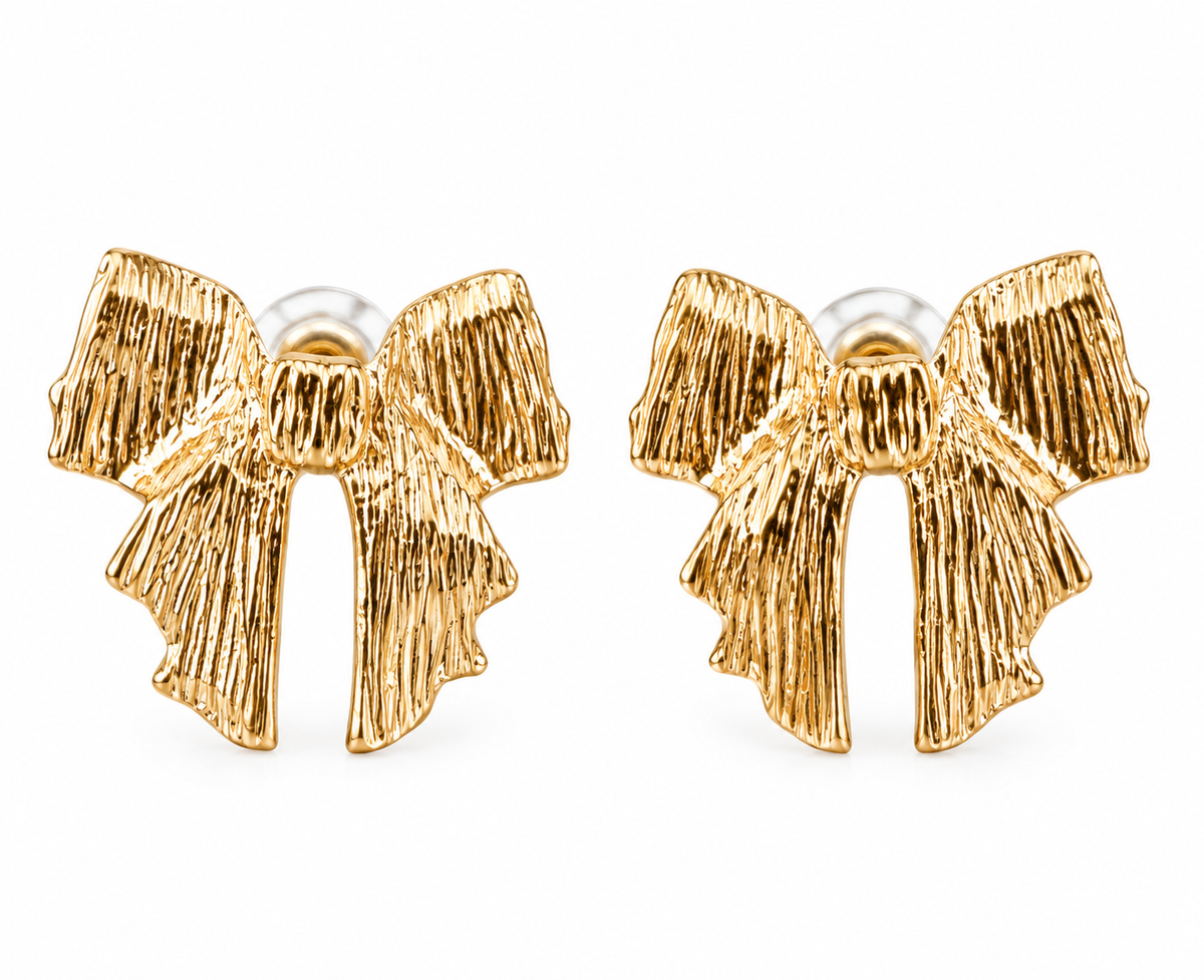Rhinestone Holiday Bow Earrings