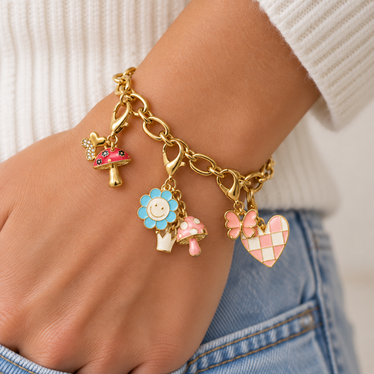 Love Takes Flight Pink Charm Set