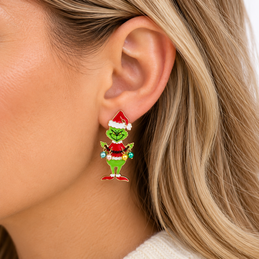 Holiday Mischief Grinch Earrings