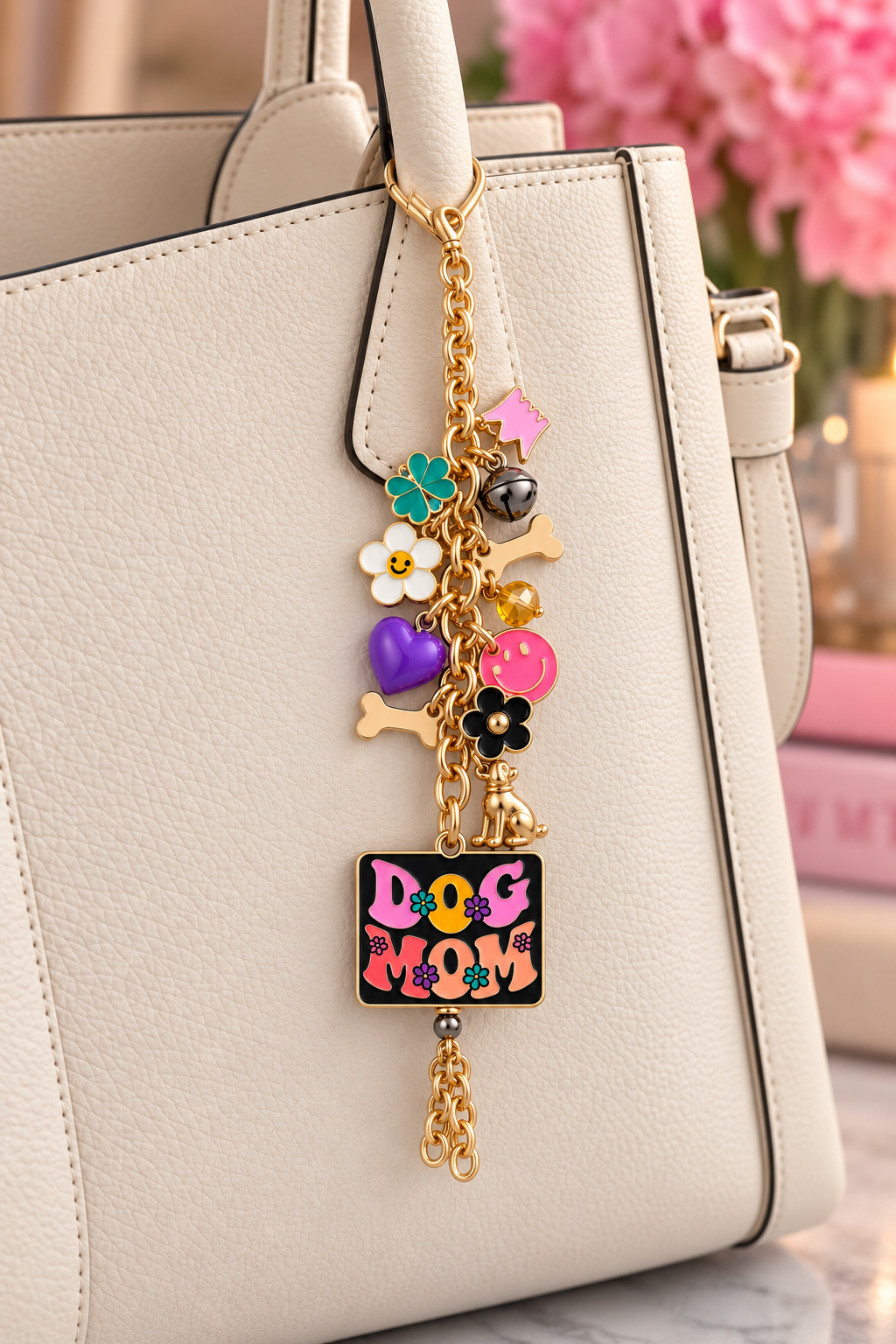 Paw-sitive Vibes Dog Mom Charm Chain