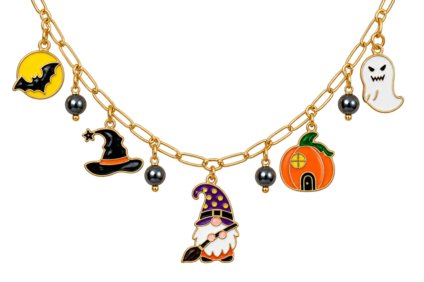 Gnome Sweet Gnome Halloween Necklace