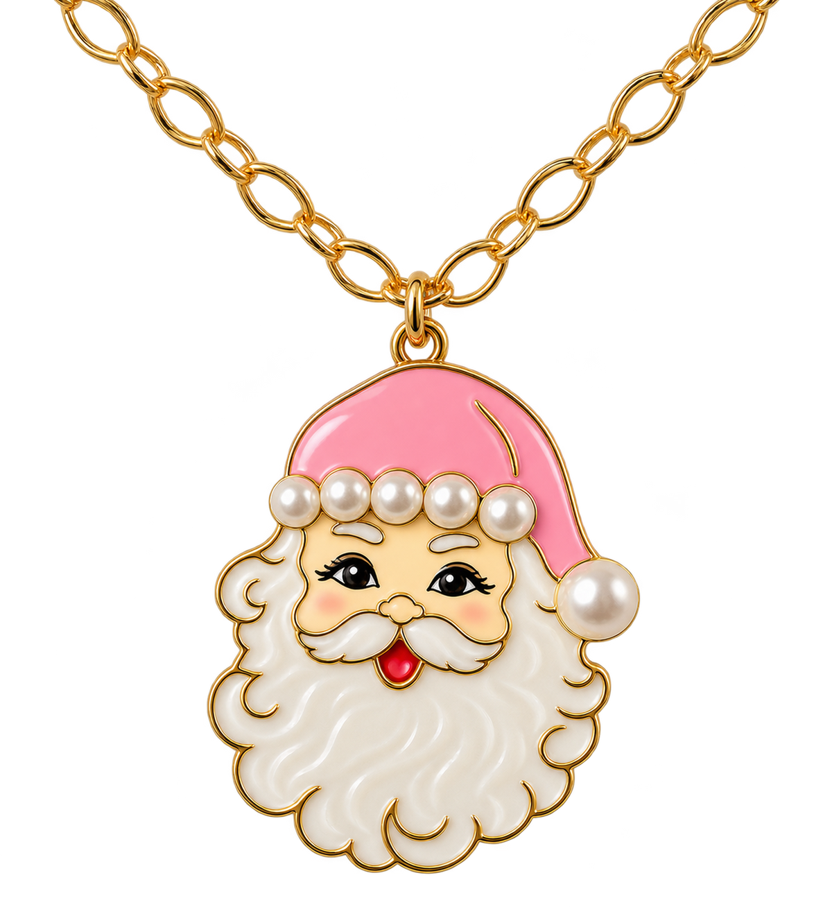 Pearl & Cheer Santa Necklace
