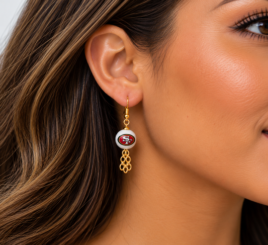 SF 49ers Touchdown Glam Earrings