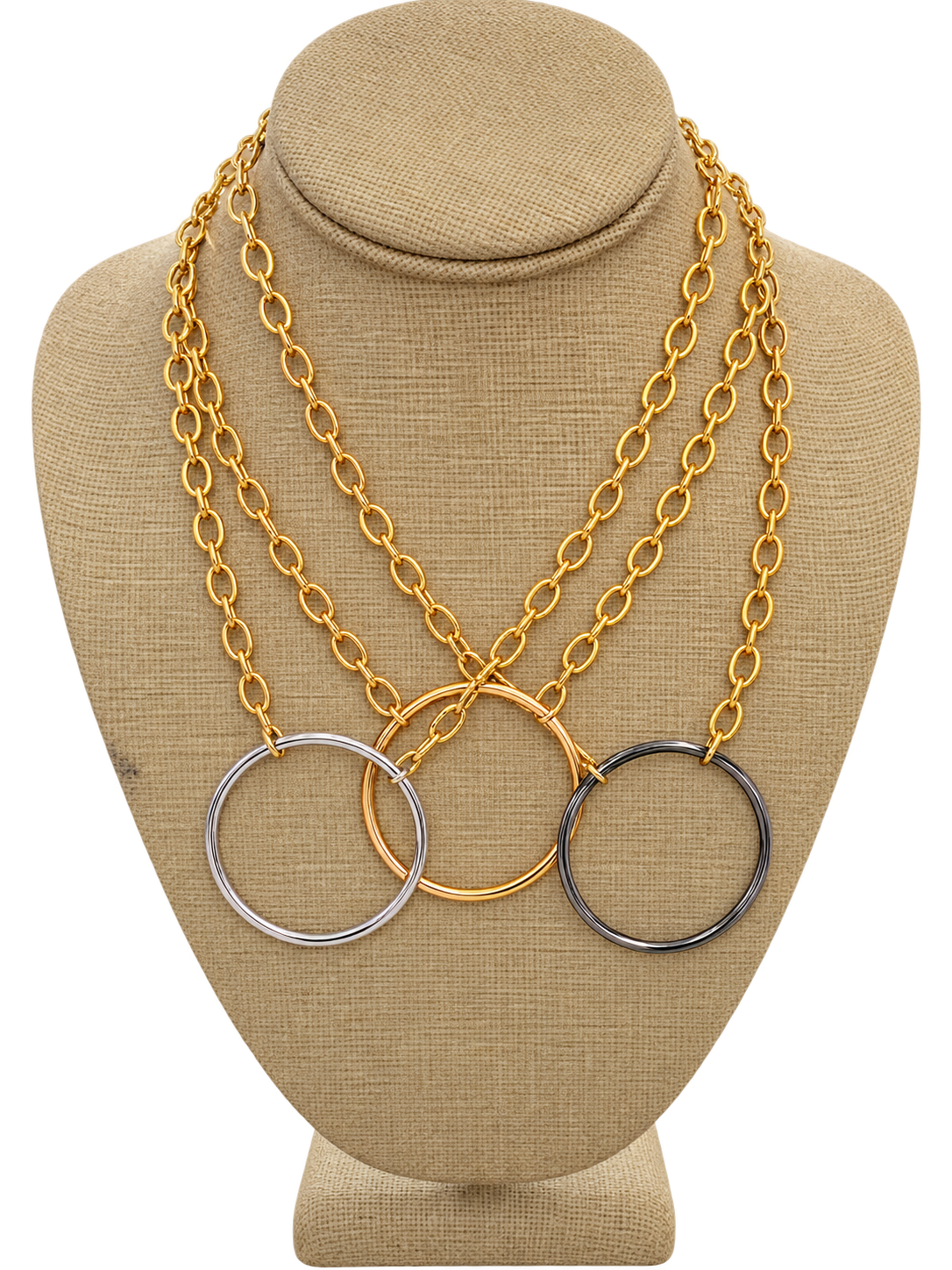 Large Artisan Ring Pendant Necklace
