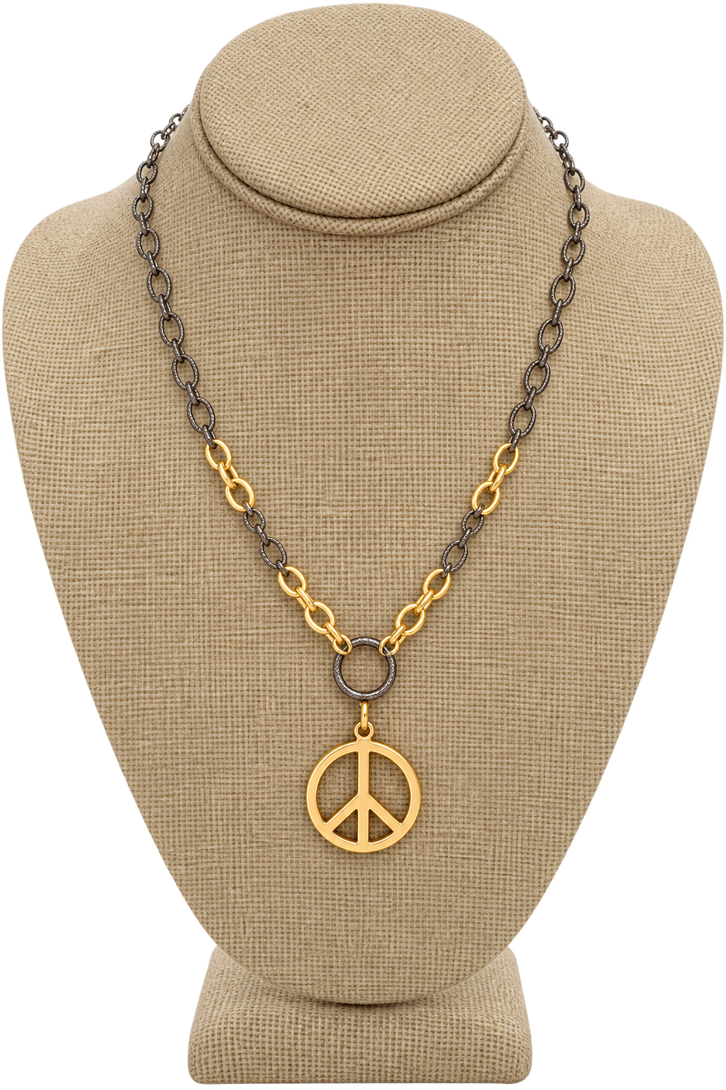 Mixed Metal Peace Necklace