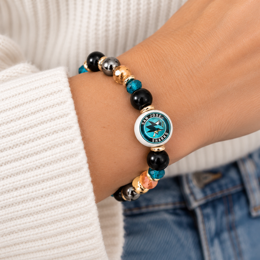 Sharks Stretch Beaded Bracelet