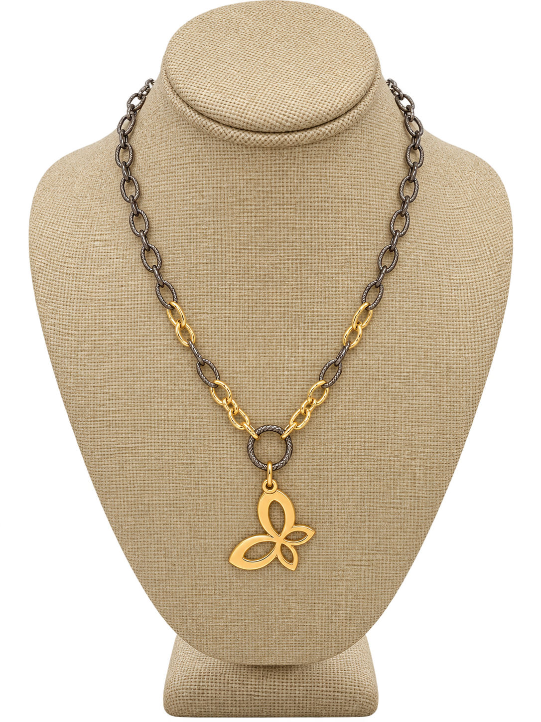 Mixed Metal Butterfly Necklace