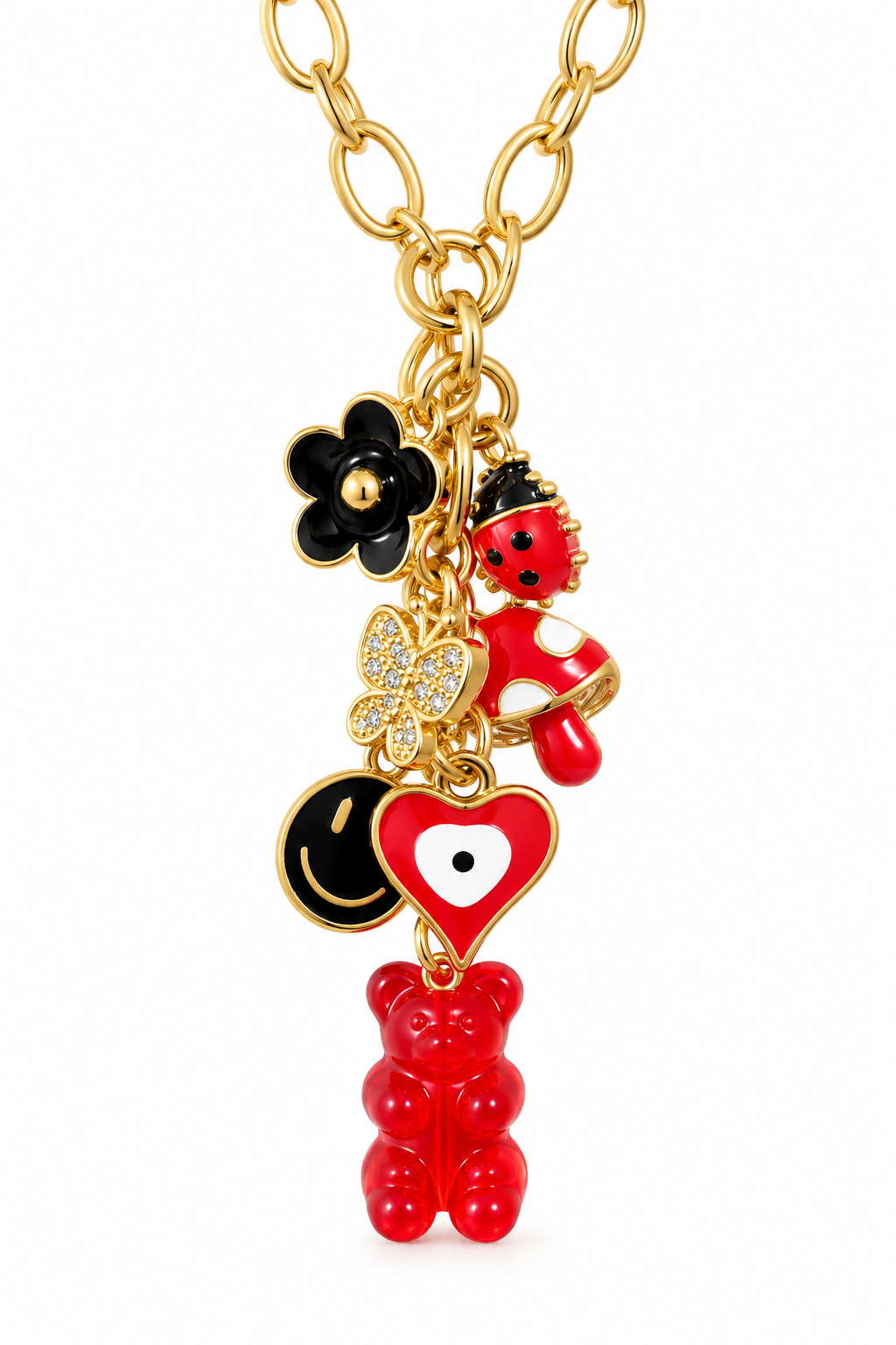 Lucky in Love Gummy Bear Charm Necklace