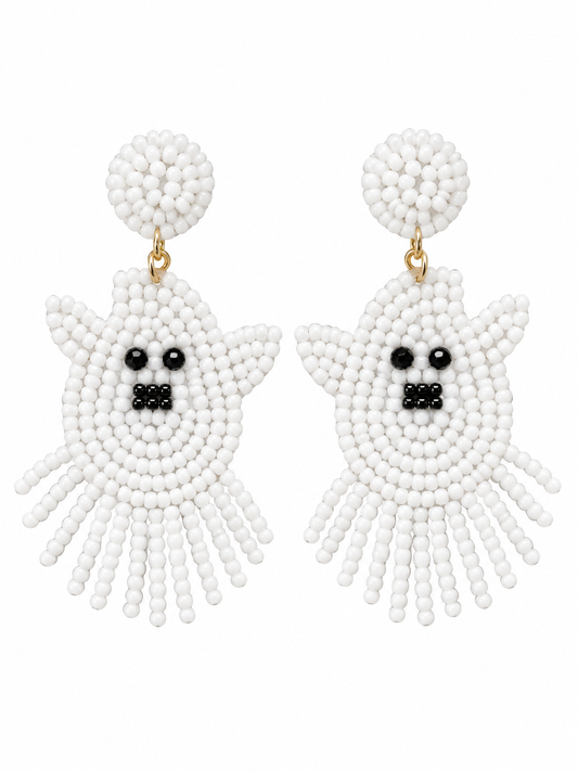 Boo-tiful Beaded Ghost Earrings
