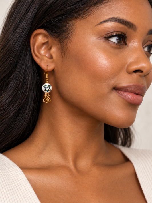 Anaheim Hockey Teal & Gold Spirit Earrings