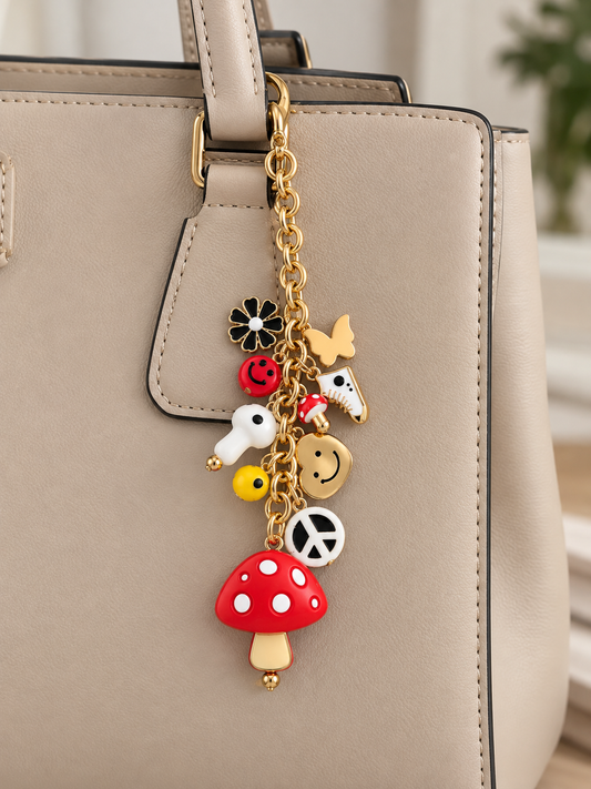 Good Vibes Mushroom Bag Charm