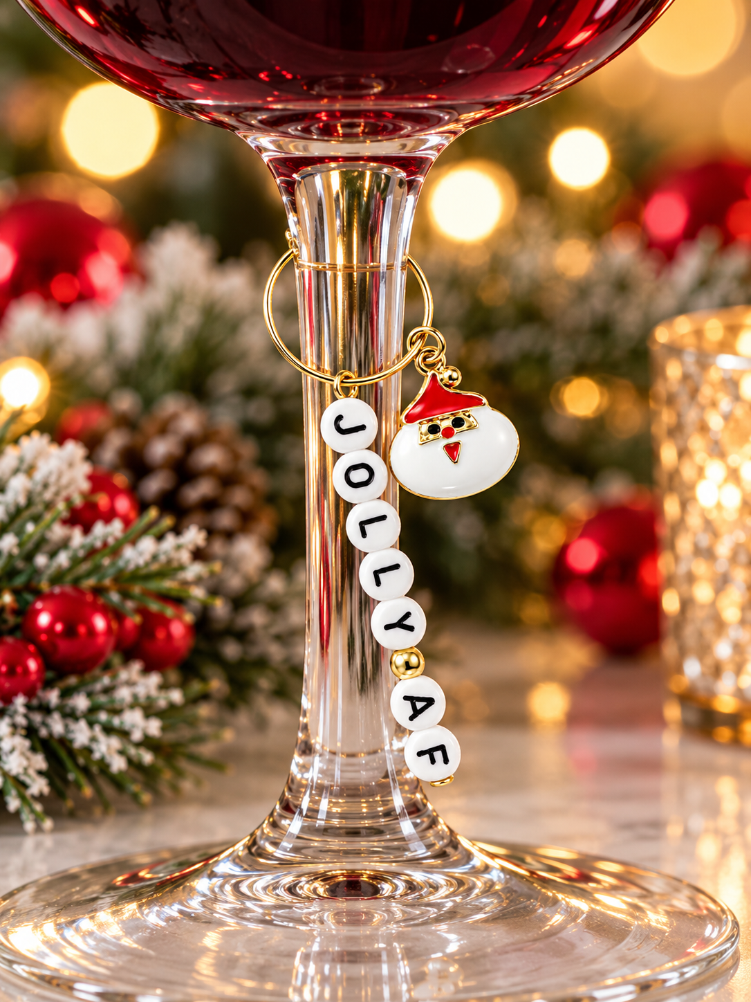 Santa’s Sassy Sipper Wine Charm