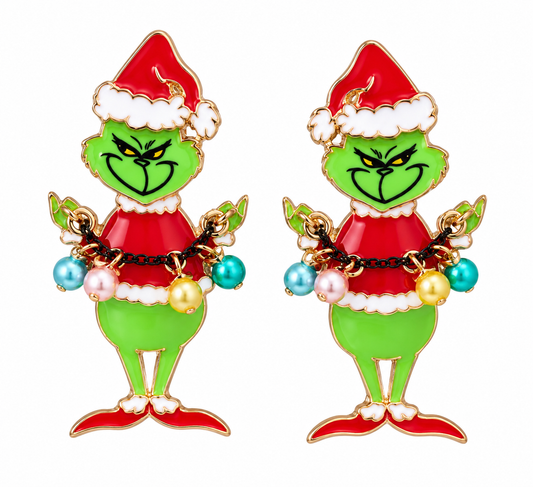 Holiday Mischief Grinch Earrings