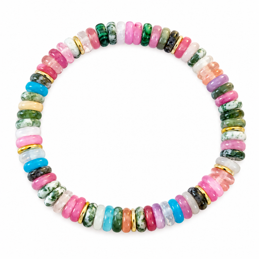 Color Pop Mixed Bead Stretch Bracelet