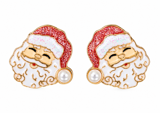Merry & Bright Santa Stud Earrings