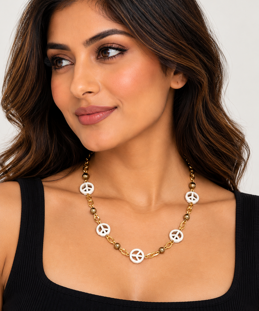 Golden Harmony Peace Necklace