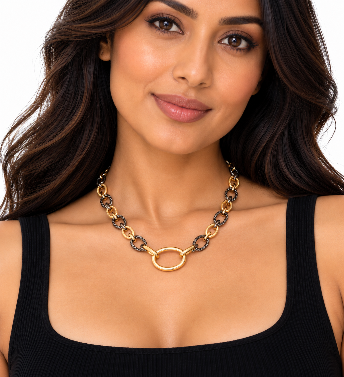 Golden Connection Mixed Metal Necklace