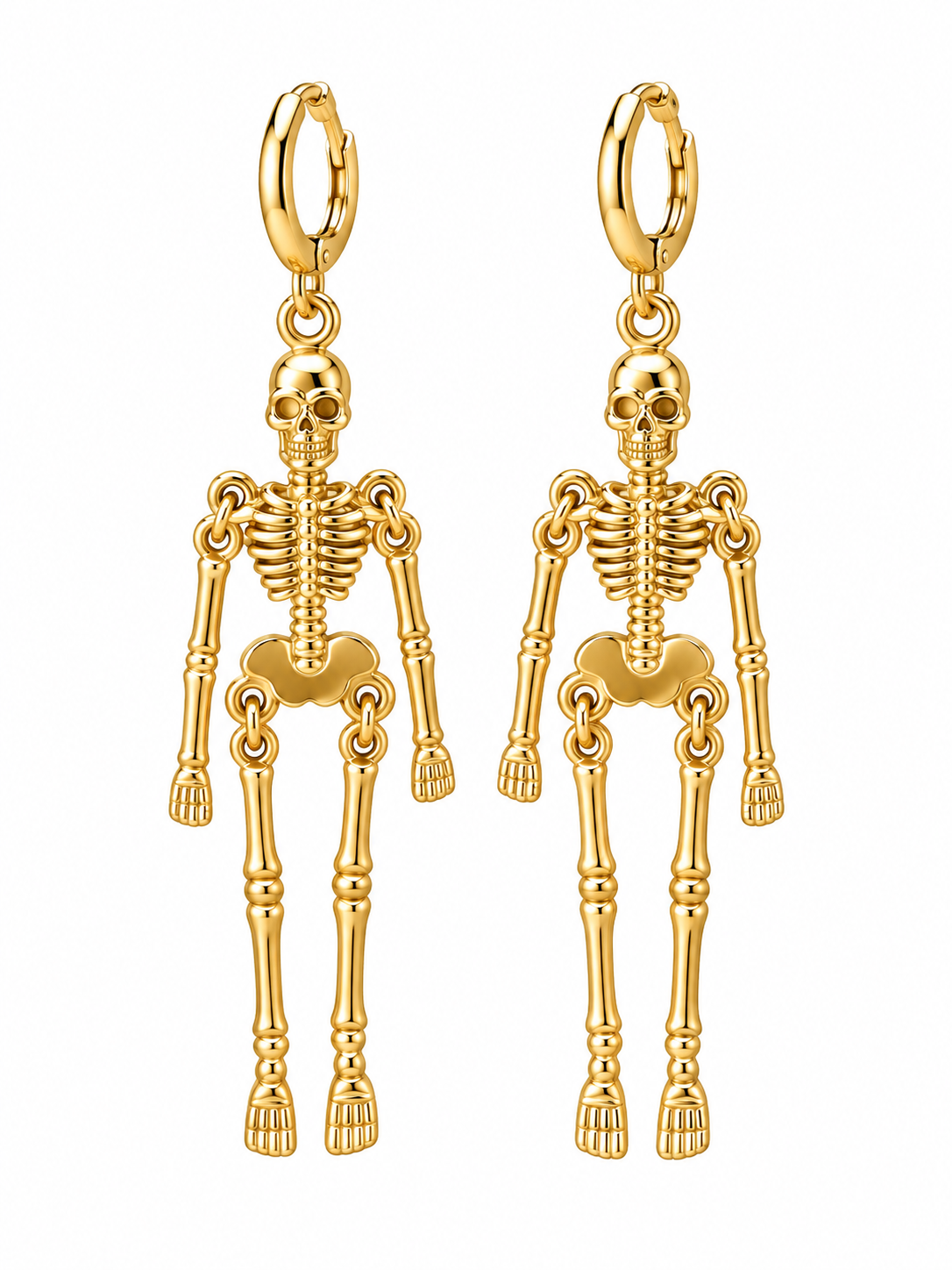 Gold Skeleton Dangle Earrings