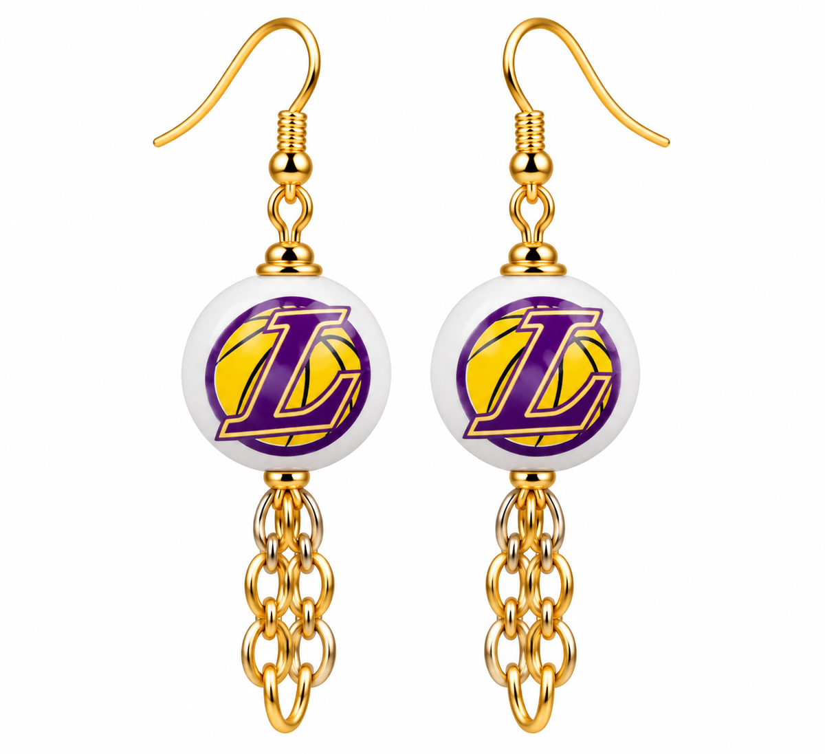 LA Lakers Purple & Gold Courtside Earrings