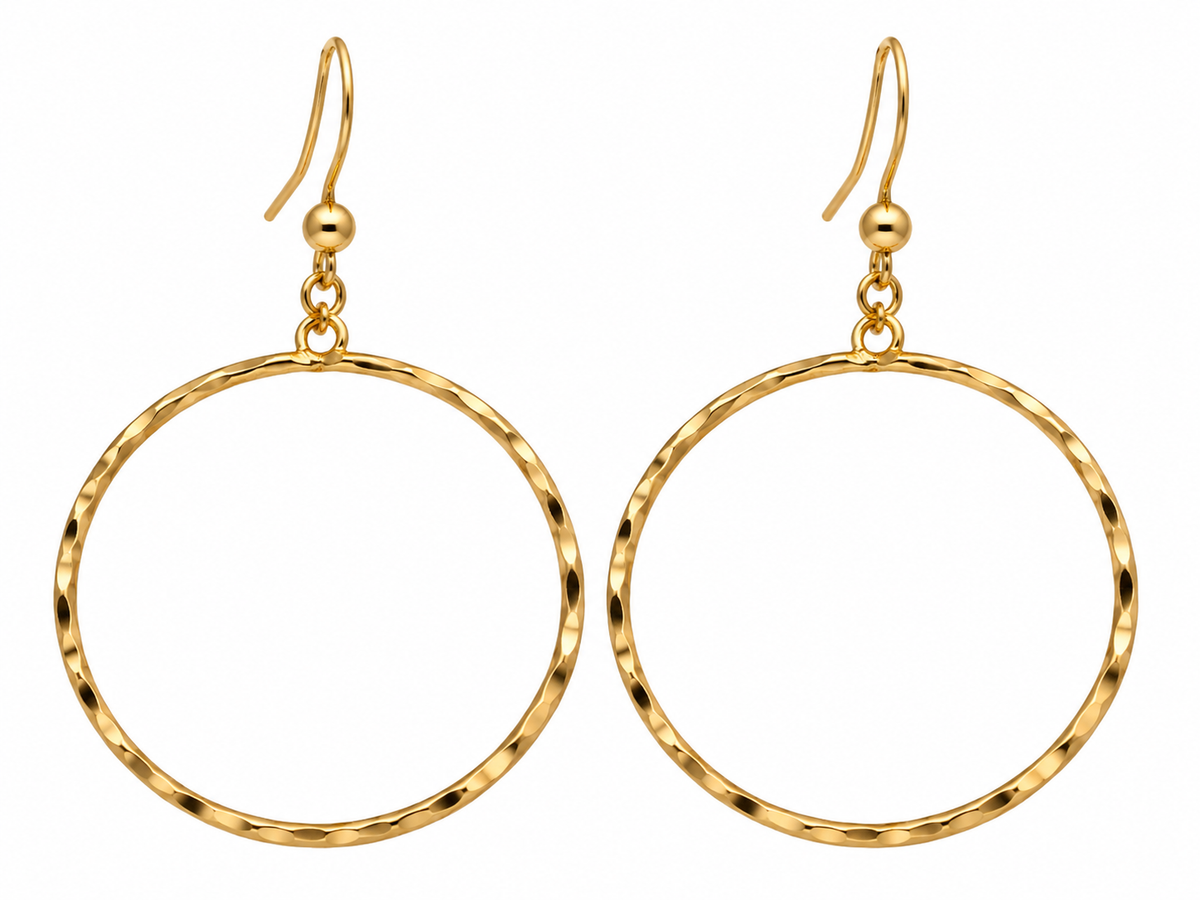 Hammered Statement Hoop Earrings