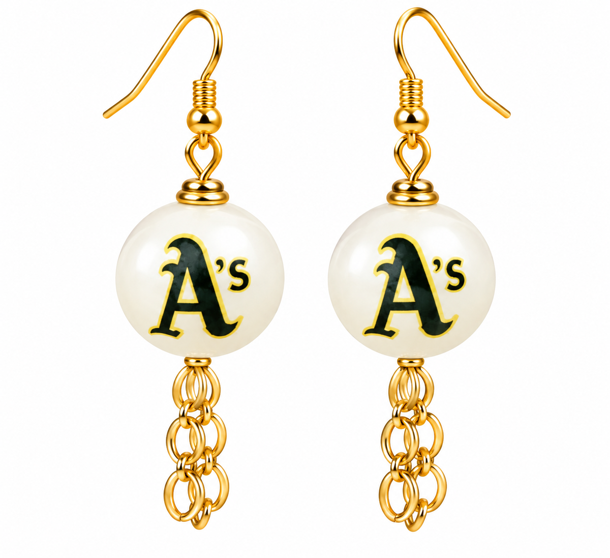 A's Green & Gold Game Day Earrings
