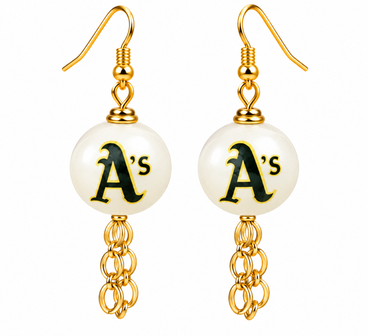 A's Green & Gold Game Day Earrings