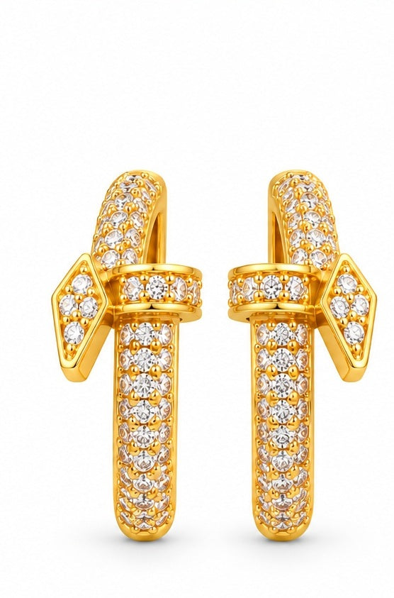 Rhinestone Pavé Nail Head Earrings