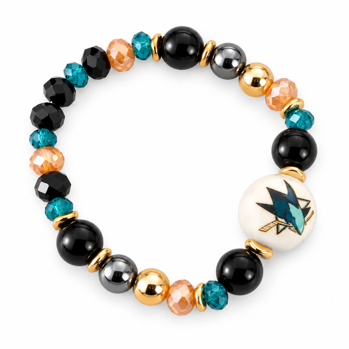 Sharks Stretch Beaded Bracelet
