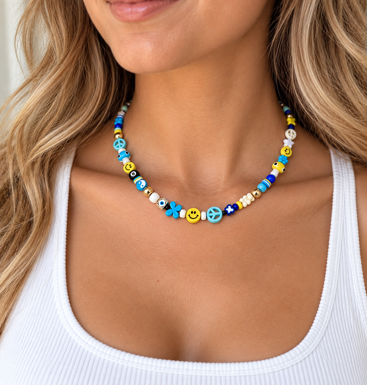 Blue Skies Beaded Necklace