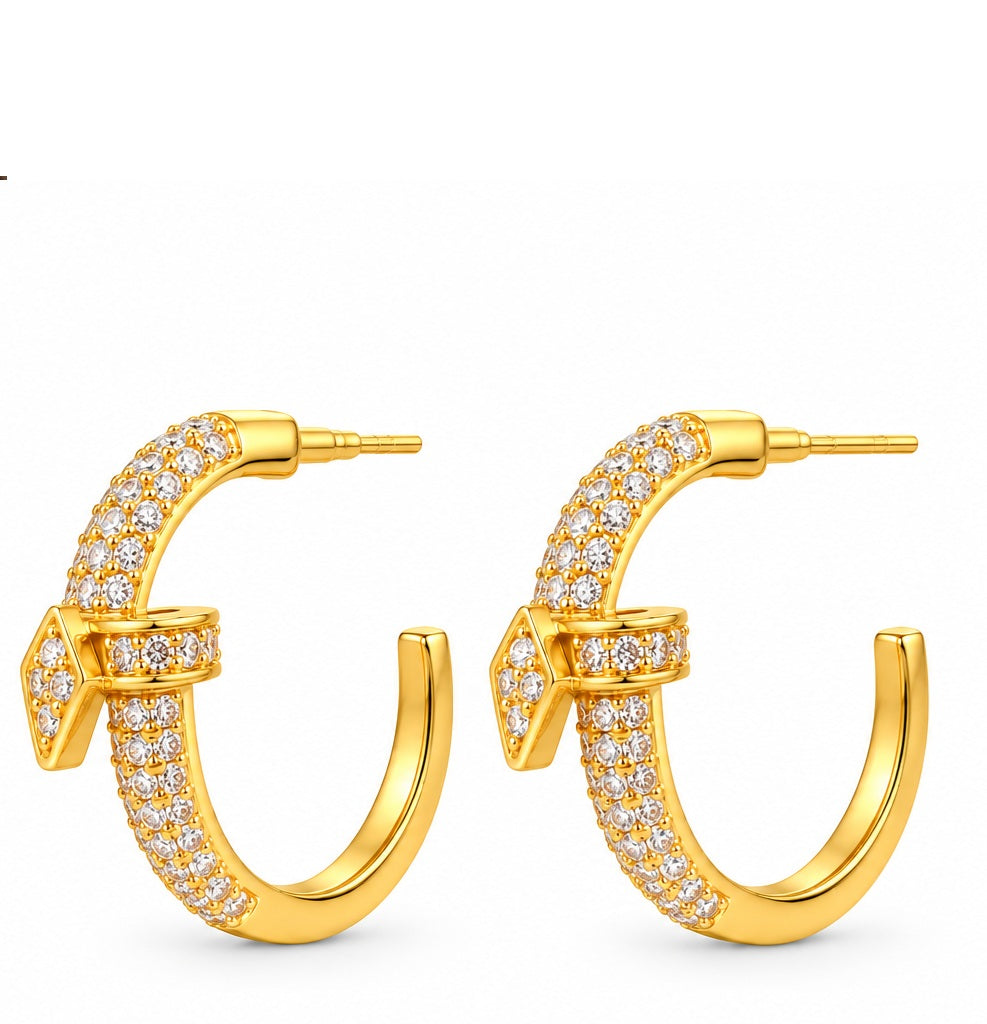 Rhinestone Pavé Nail Head Earrings