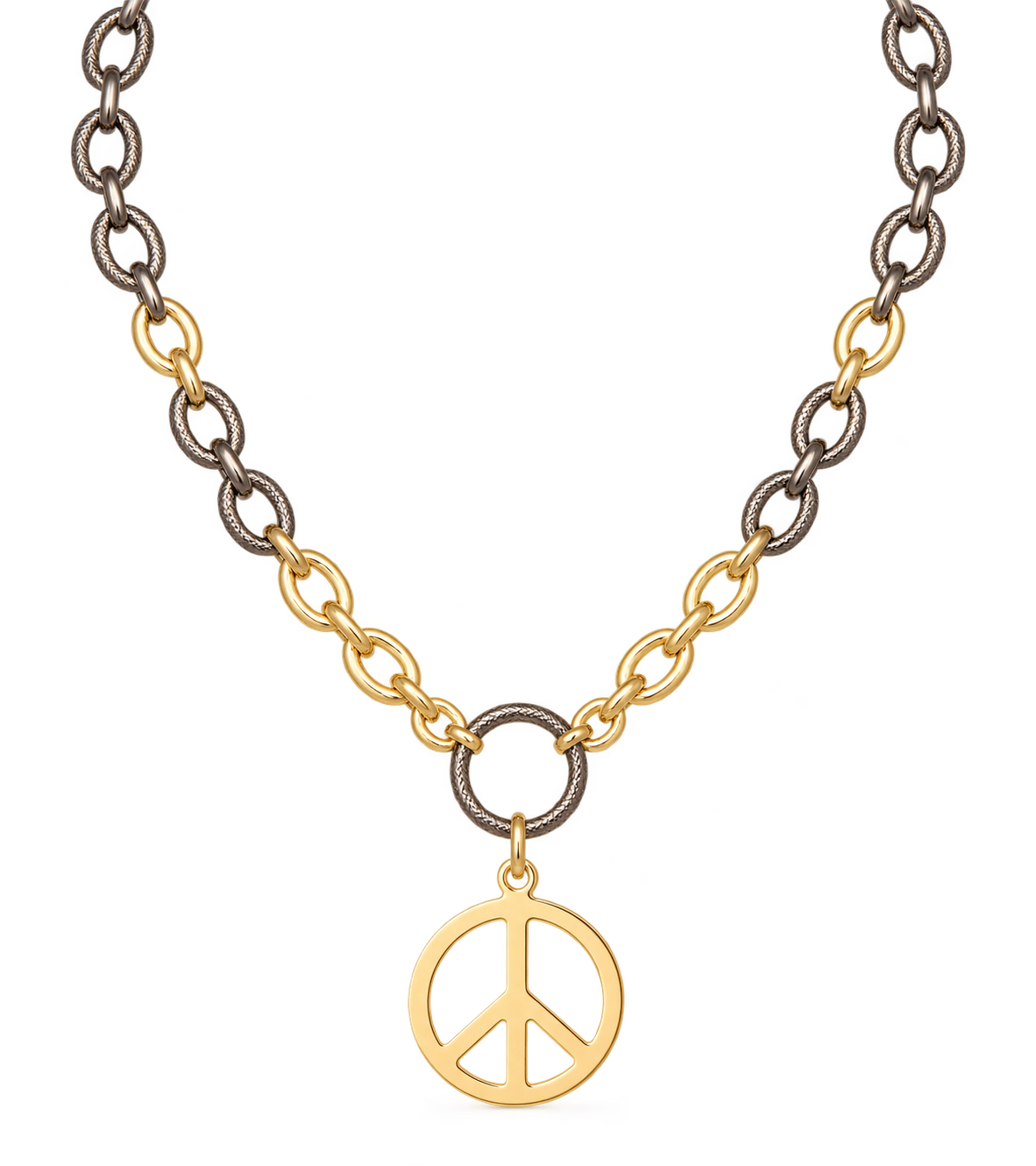 Mixed Metal Peace Necklace