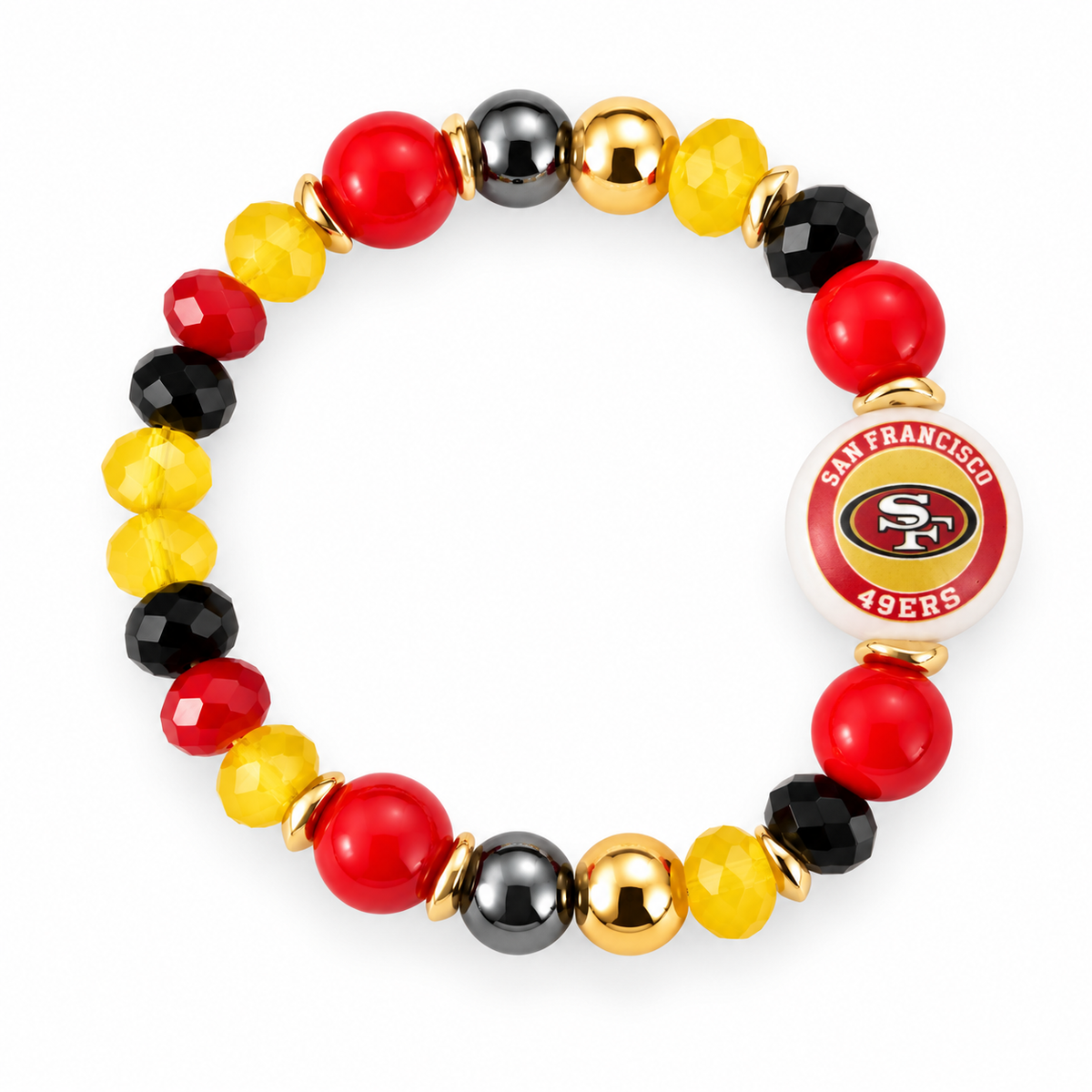 49ers Stretch Beaded Bracelet