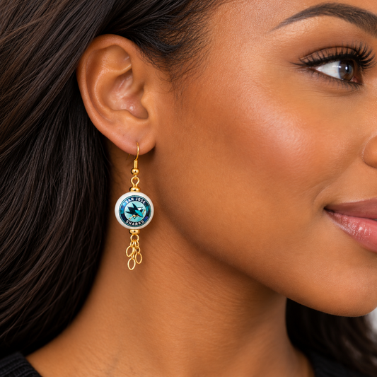 San Jose Hockey Game Day Glam Earrings