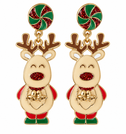 Jingle All the Way Reindeer Earrings
