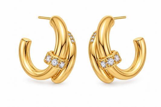 Twisted Sparkle Hoop Earrings