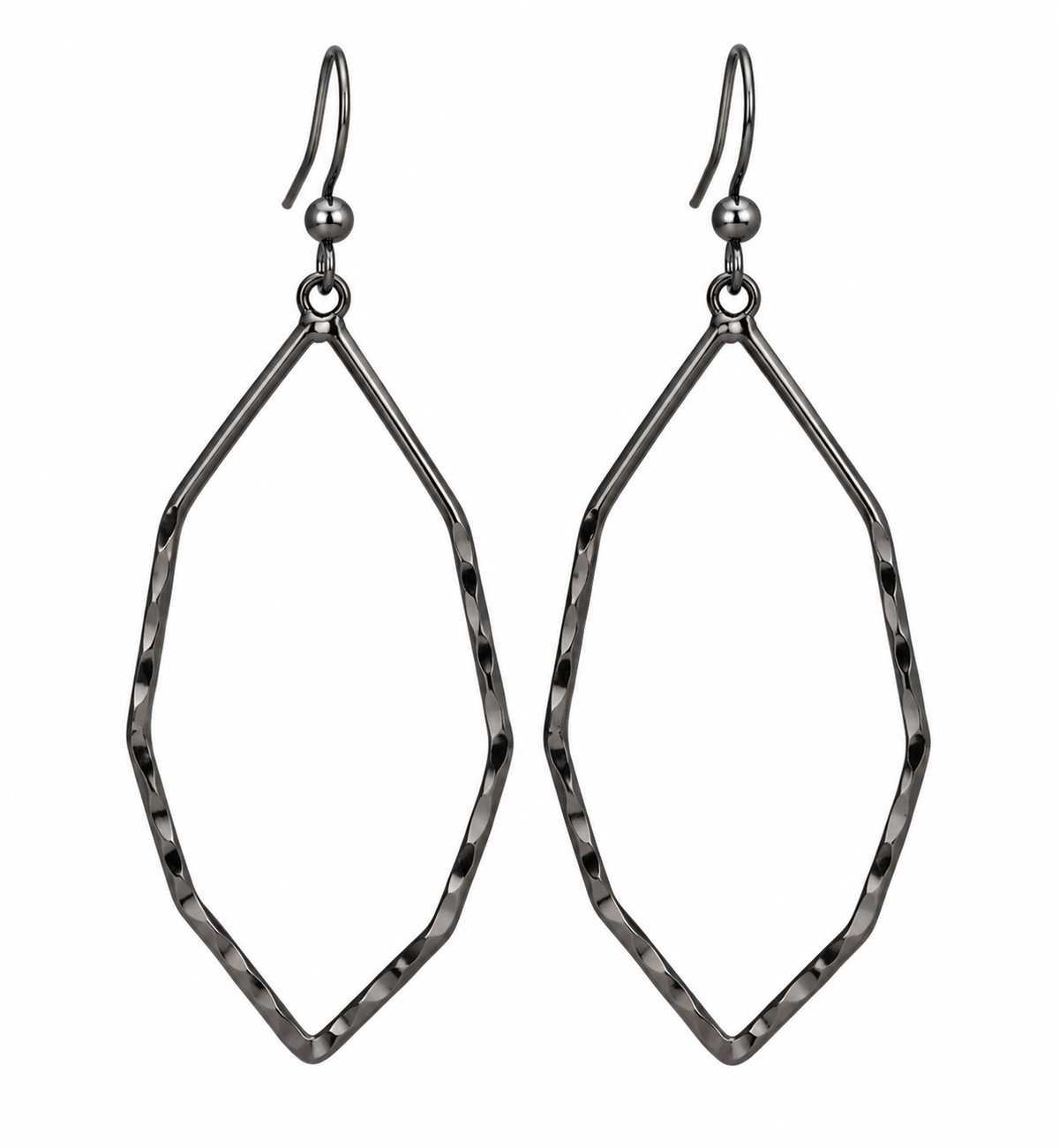 Marquise Hammered Drop Earrings