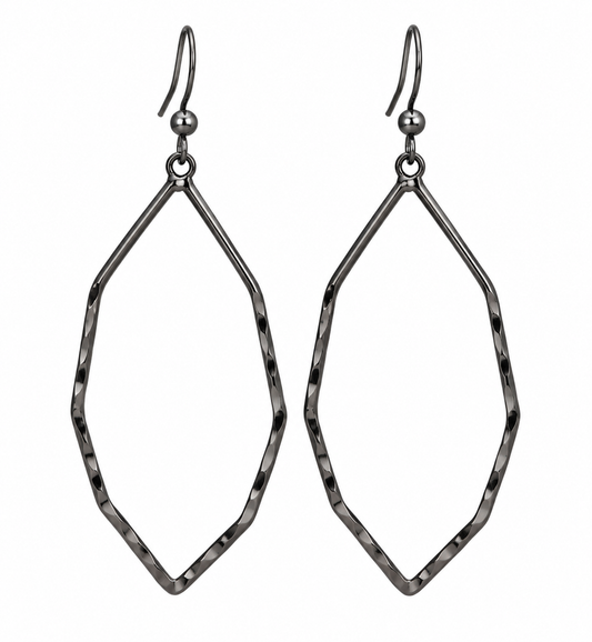 Marquise Hammered Drop Earrings