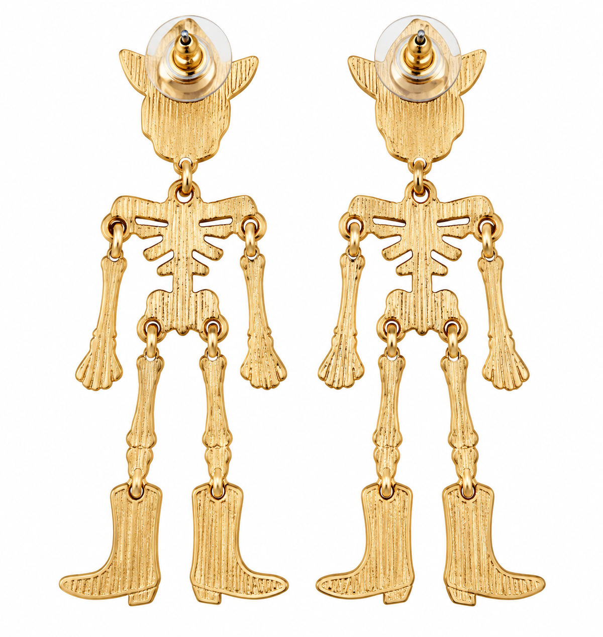 Boot Scootin’ Bones Skeleton Cowboy Earrings