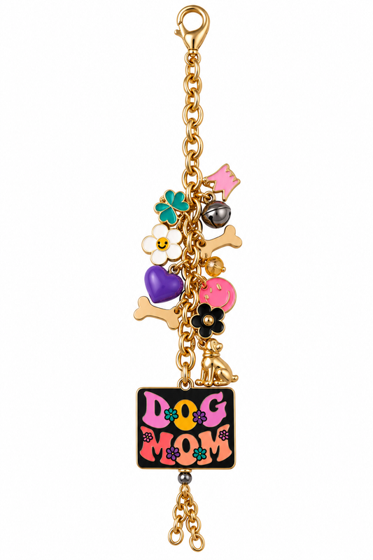 Paw-sitive Vibes Dog Mom Charm Chain