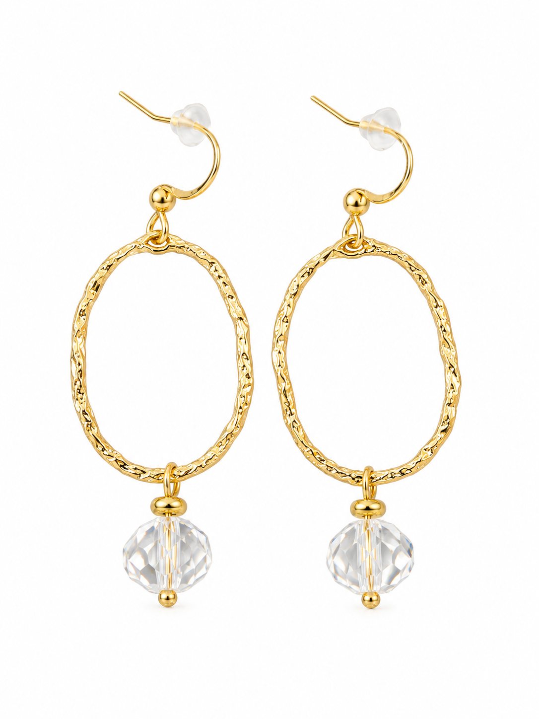 Golden Glow Crystal Drop Earrings