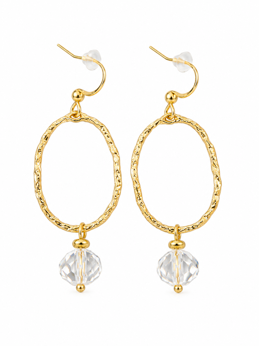 Golden Glow Crystal Drop Earrings