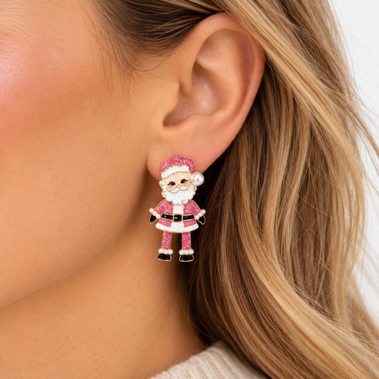 Jolly & Bright Santa Earrings