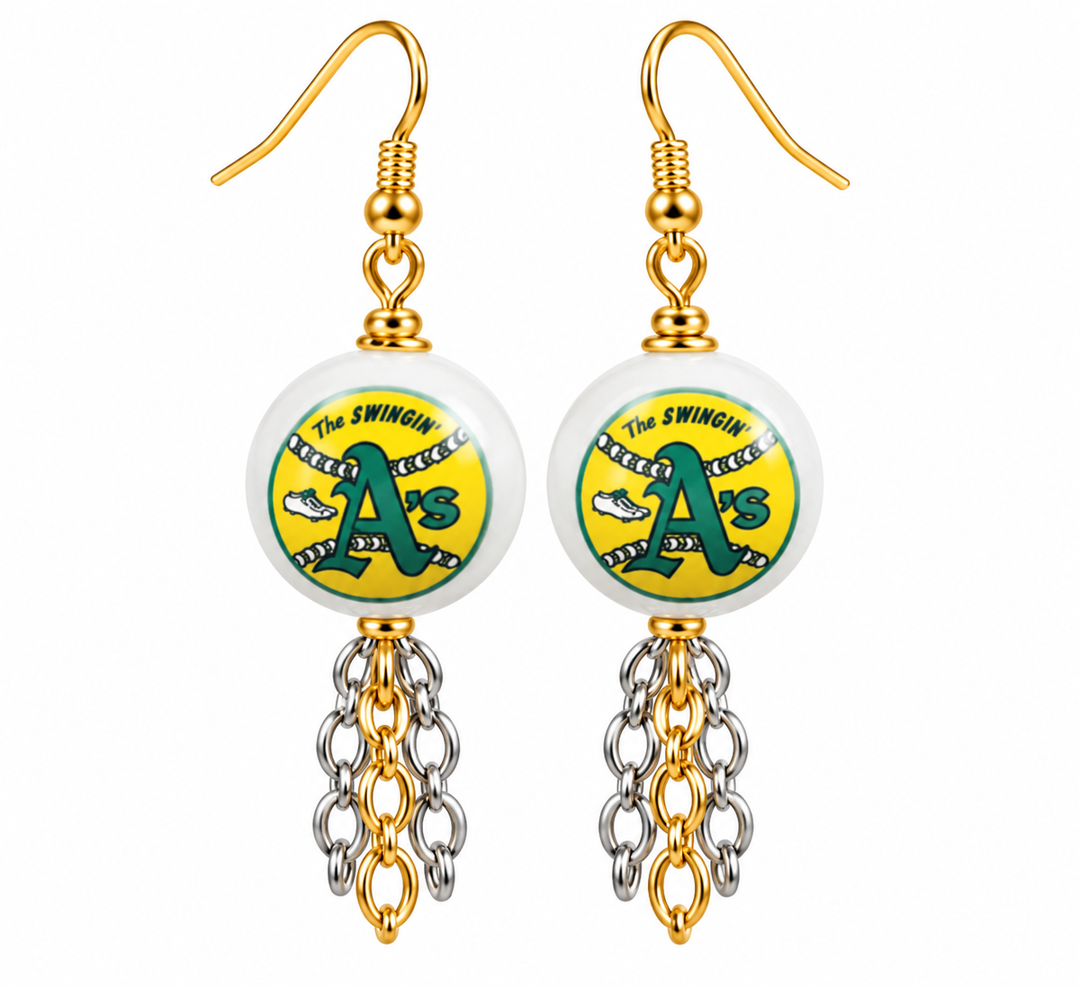 Swingin’ A’s Vintage Game Day Earrings